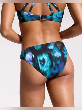 CALIA Opulent Blossom Blue Low Rise High Leg Cheekiest Swim Bottoms